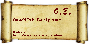 Osváth Benignusz névjegykártya